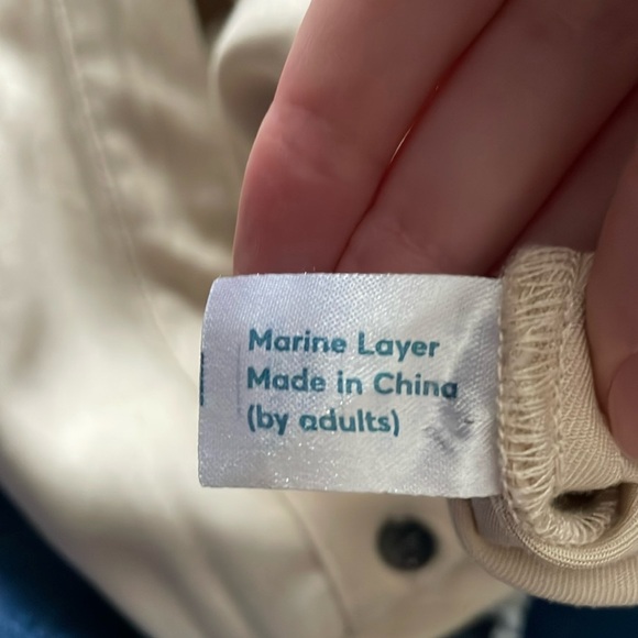 Marine Layer Katy Jumpsuit Womens M Cream Tan Wide Leg Minimalist Beach Boho - Picture 14 of 16